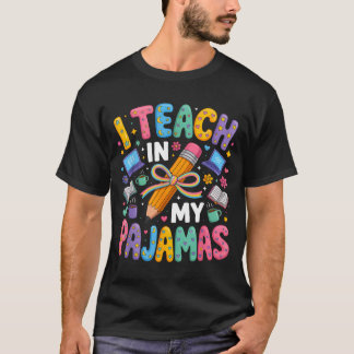 パジャマで教える面白い名言 リモート教師 Tシャツ
