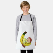 パジャマで眠るサル エプロン (着用した状態)