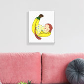 パジャマで眠るサル キャンバスプリント (インサイチュ (リビング))