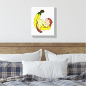 パジャマで眠るサル キャンバスプリント (インサイチュ (寝室))