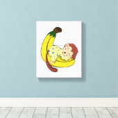 パジャマで眠るサル キャンバスプリント (インサイチュ (ウッドフロア))