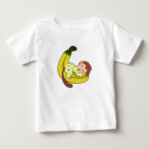 パジャマで眠るサル ベビーTシャツ