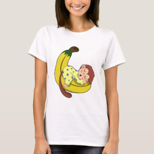 パジャマで眠るサル Tシャツ