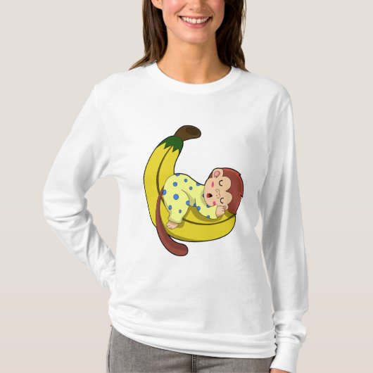 パジャマで眠るサル Tシャツ (正面)