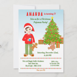 パジャマとクッキーの誕生日パーティーへの招待 招待状