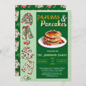 パジャマとパンケーキのパーティー招待状 招待状 (正面/裏面)