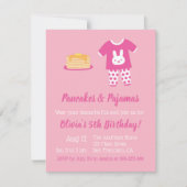 パジャマとパンケーキの水玉ドット誕生日パーティー 招待状 (正面)