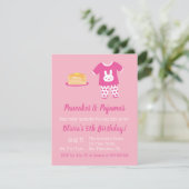 パジャマとパンケーキの水玉ドット誕生日パーティー 招待状 (スタンド正面)
