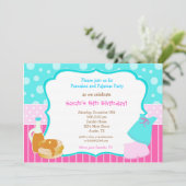 パジャマとパンケーキの誕生日招待状 招待状 (スタンド正面)