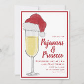パジャマとプロセッコのクリスマスパーティー 招待状 (正面)
