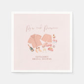 パジャマとプロセッコのブライズシャワー スタンダードカクテルナプキン (正面)