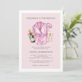 パジャマとプロセッコのブライダルシャワーの招待 サンキューカード (スタンド正面)