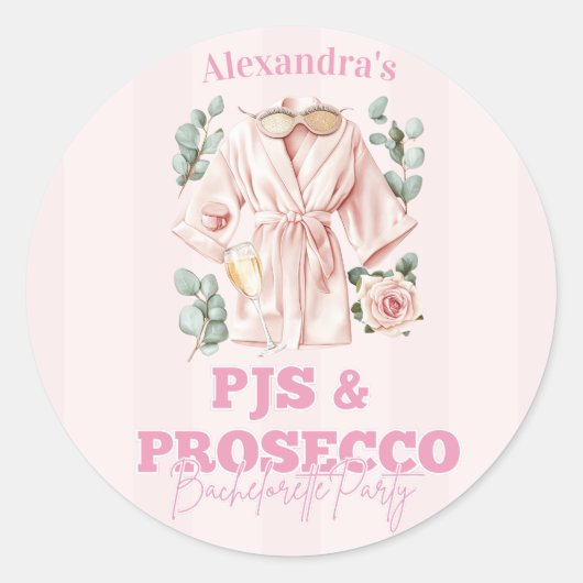 パジャマとプロセッコの独身最後の夜 ラウンドシール (正面)