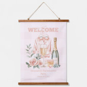 パジャマとプロセッコの独身最後の夜 吊り下げ型タペストリー (正面)