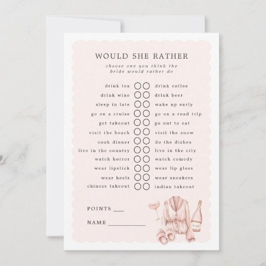 パジャマとプロセッコは彼女はむしろゲームをする 招待状 (正面)