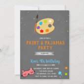 パジャマと絵画の誕生日招待状 招待状 (正面)