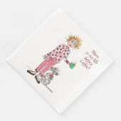 パジャマに住む女性はコーヒー色のスケッチを必要とする (コーナー)