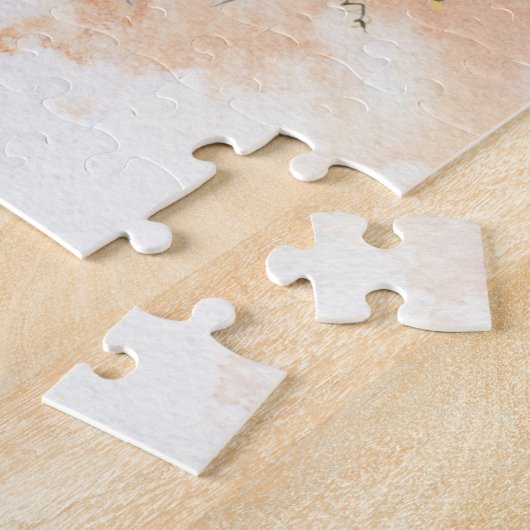 パジャマに住む女性はコーヒー色のスケッチを必要とする ジグソーパズル (側面)