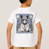 パジャマのかわいい猫 Tシャツ (裏面)