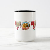 "パジャマのウシ" 15のozのマグ ツートーンマグカップ (中央)