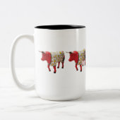 "パジャマのウシ" 15のozのマグ ツートーンマグカップ (左)