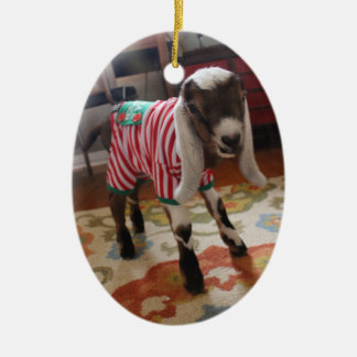 パジャマのクリスマスのオーナメントのベビーのヤギ セラミックオーナメント
