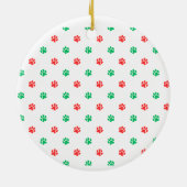 パジャマのクリスマスボストンテリア セラミックオーナメント (裏面)