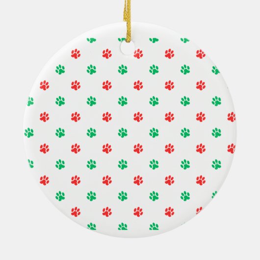 パジャマのクリスマスボストンテリア セラミックオーナメント (裏面)