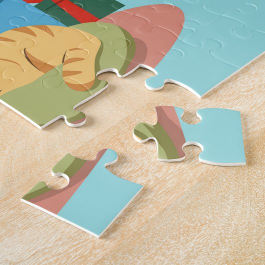 パジャマのソファのサンタクロース ジグソーパズル (側面)