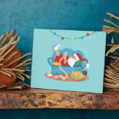 パジャマのソファのサンタクロース フォトプラーク (側面)