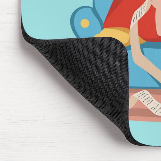 パジャマのソファのサンタクロース マウスパッド (コーナー)