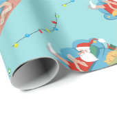 パジャマのソファのサンタクロース ラッピングペーパー (ロールコーナー)