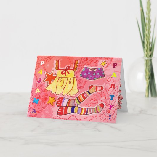 パジャマのパーティの招待状 招待状 (正面)