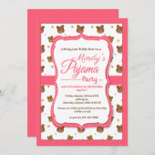 パジャマのパーティの招待状 招待状 (正面/裏面)