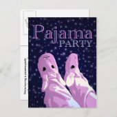 パジャマのパーティの招待状: nightshine インビテーションポストカード (正面/裏面)