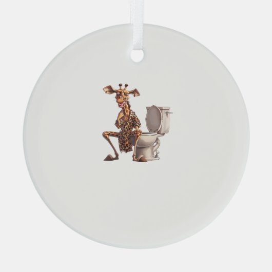 パジャマの可愛いキリン ガラスオーナメント (裏面)
