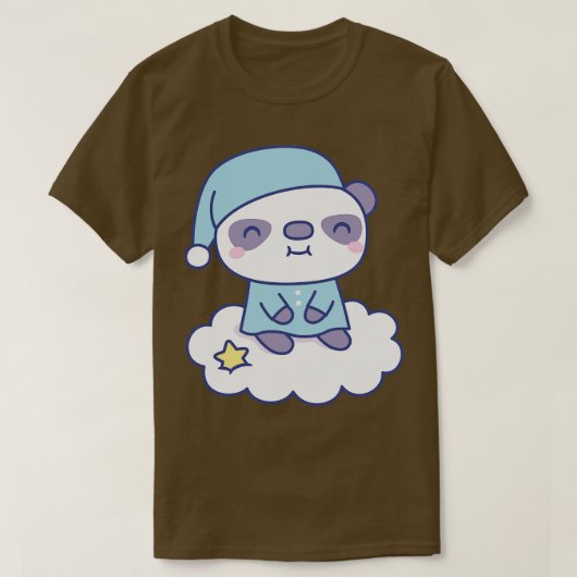 パジャマの可愛い小さなパンダ Tシャツ (デザイン正面)