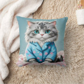 パジャマの猫 クッション (ブランケット)