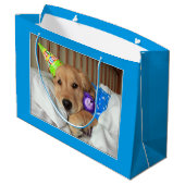 パジャマの誕生日の眠いゴールデン・リトリーバー ラージペーパーバッグ (裏面アングル)