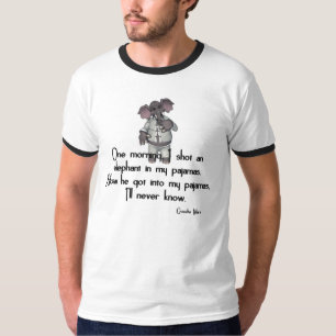 パジャマのGrouchoマルクスの引用文のKRWのおもしろいな象 Tシャツ
