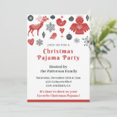 パジャマクリスマス招待状かわいいイラストレーション 招待状 (スタンド正面)