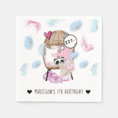 パジャマススランバパーソナライズされたパーティー スタンダードカクテルナプキン (正面)