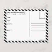 パジャマストライプのパーティー インビテーションポストカード (裏面)