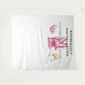 パジャマスプロセッコピンクバチェロレッテ背景 タペストリー (正面(横))