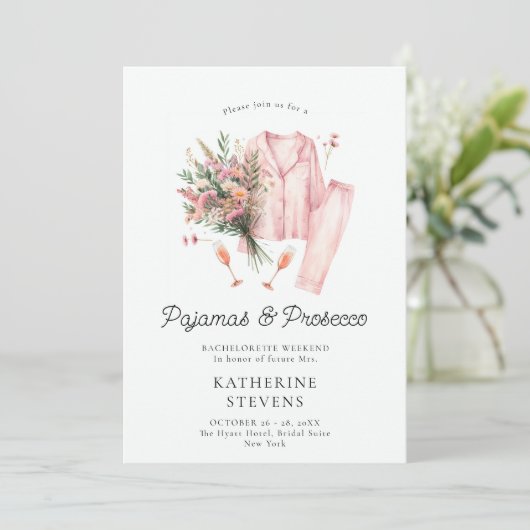 パジャマスプロセッコワイルドフラワーバチェロレッテの旅程 招待状 (スタンド正面)