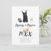 パジャマスプロセッコPJスランバーブラック新年パーティー 招待状 (スタンド正面)