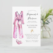 パジャマスプロセッコPJランジェリーパーティーブライダルシャワー 招待状 (スタンド正面)