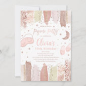 パジャマスリーポバーバースデーパーティー10代のトゥイーンパーティー 招待状 (正面)