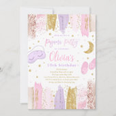 パジャマスリーポバーバースデーパーティー10代のトゥイーンパーティー 招待状 (正面)