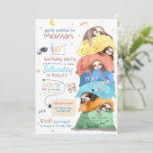 パジャマスロススランバーパーティー誕生日招待状 招待状 (スタンド正面)